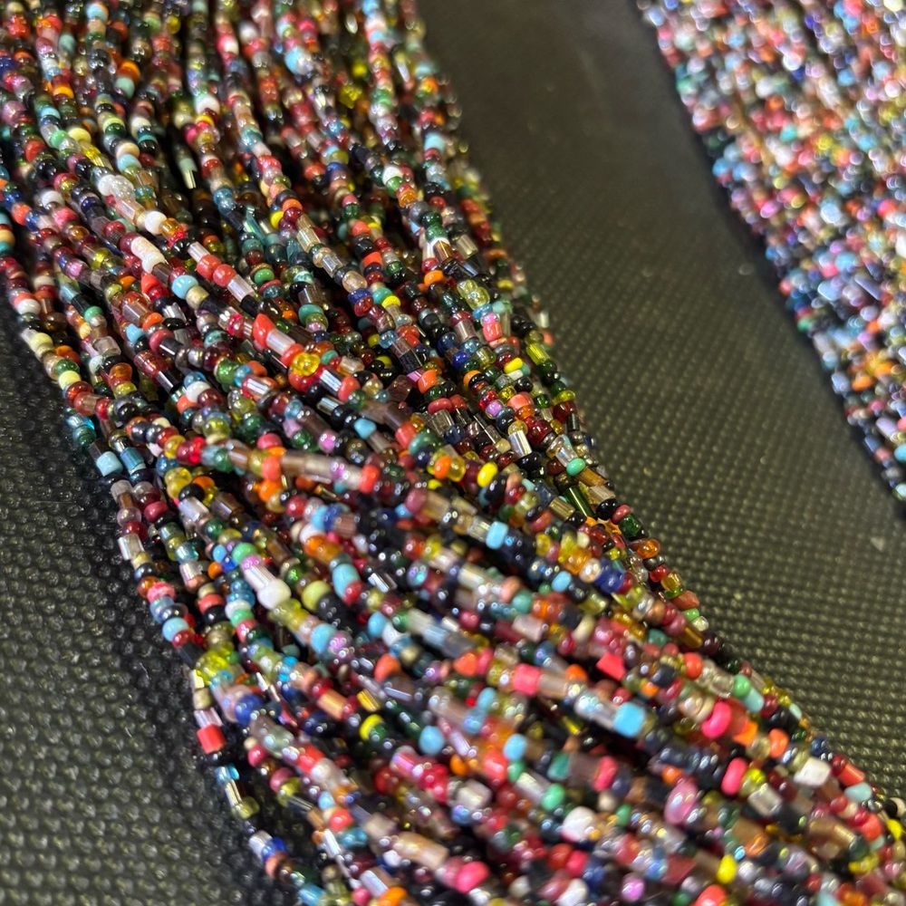Ultra-Layered Multistrand Seed Bead Statement Necklace - Picture 5 of 6